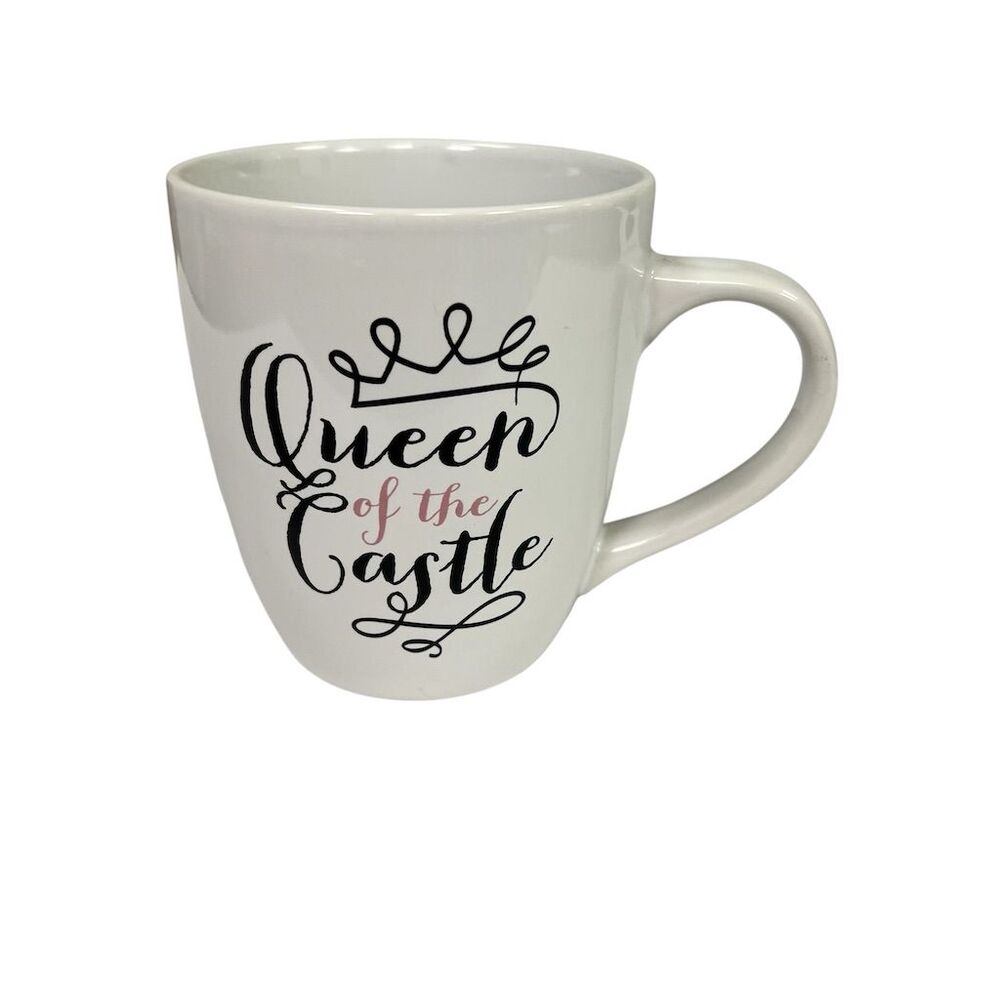Clay Art Queen of the Castle Ceramic Coffee Mug White Royalty Theme